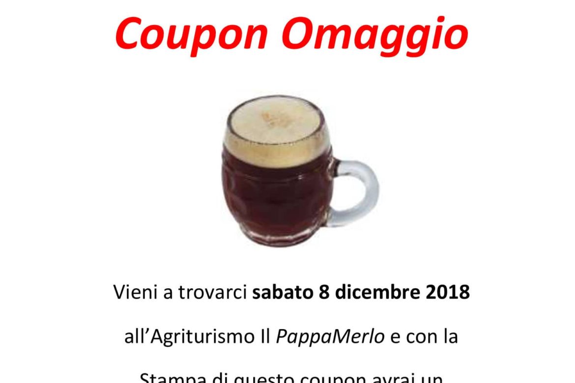 coupon boccale gratis